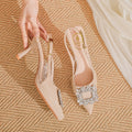 1088 c4-girls French word with not tired feet back empty sandals summer new pointed stiletto heel high heels women