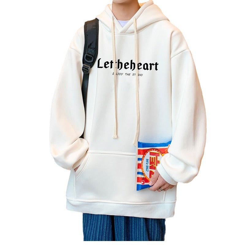 Cotton Hooded Sweater Men's Spring and Autumn 2024 New Loose Couple Hoodie Fashion Brand oversize American Jacket
