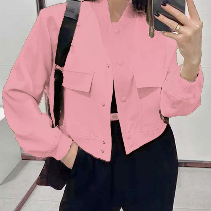 Coat Spring and Autumn Independent Station European and American Women's New Temperament Commuter Solid Color Women's Jacket Cross-border Foreign Trade