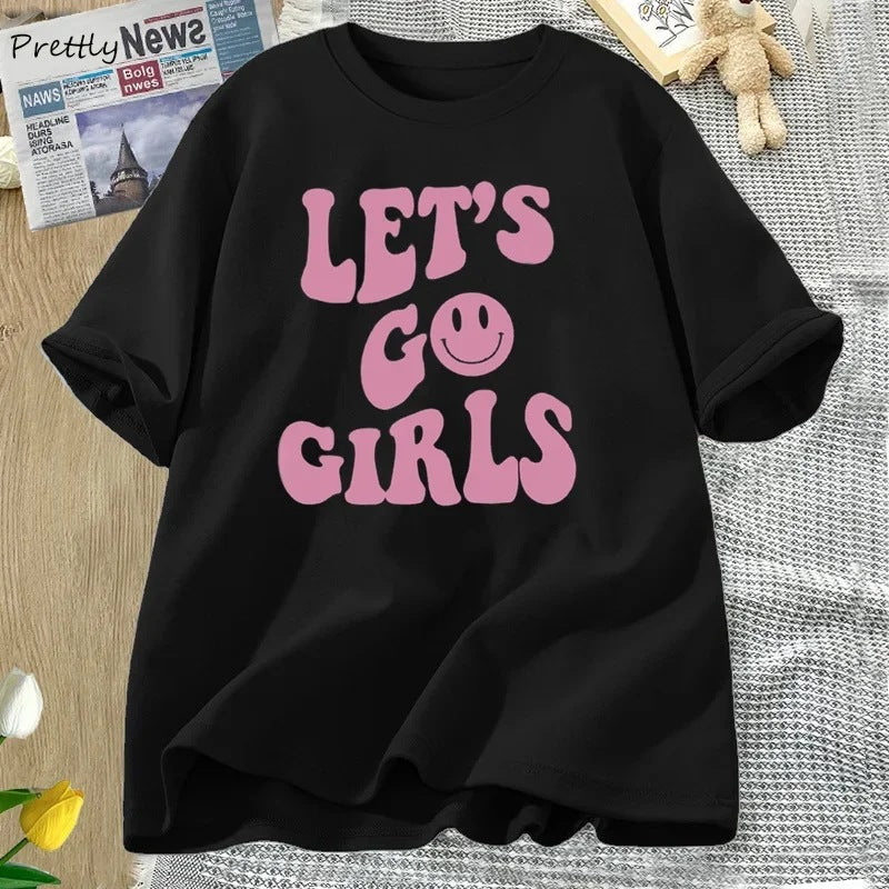 LeTTer PrinT T ShirT Women VinTage CoTTon Round Neck T-shirT Summer PrinT CloThes