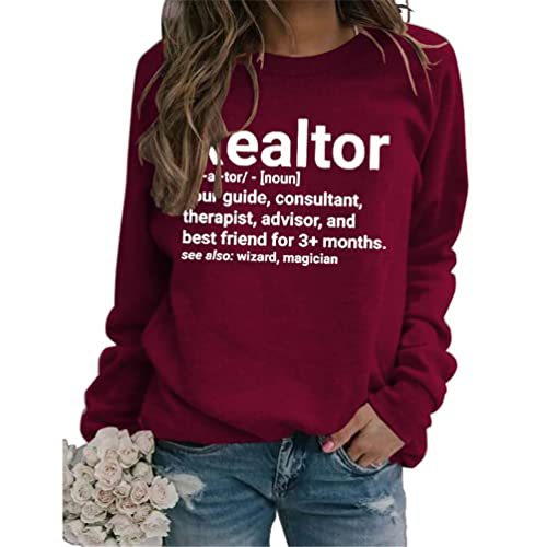 Realtor printed round neck women's top sweater autumn and winter European size plus size loose casual Amazon cross-border
