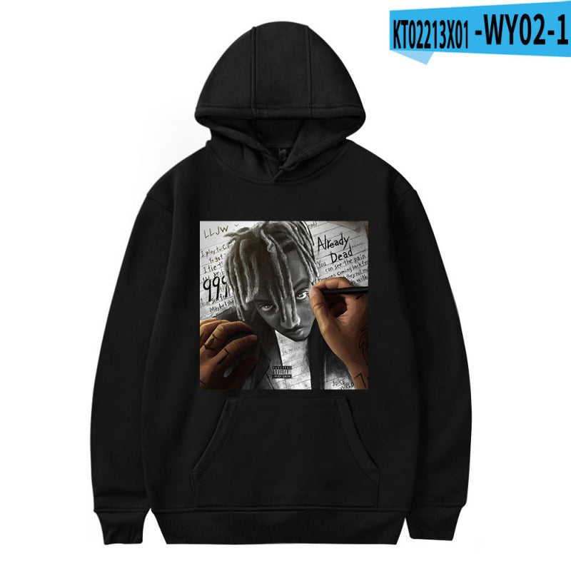 [Cross Border Code] Hot Print Juice WRLD Black Hoodies Men Hoodie