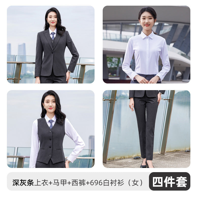 Autumn and winter new men's and women's same style business attire 4S shop business suit suit slim temperament hotel formal overalls