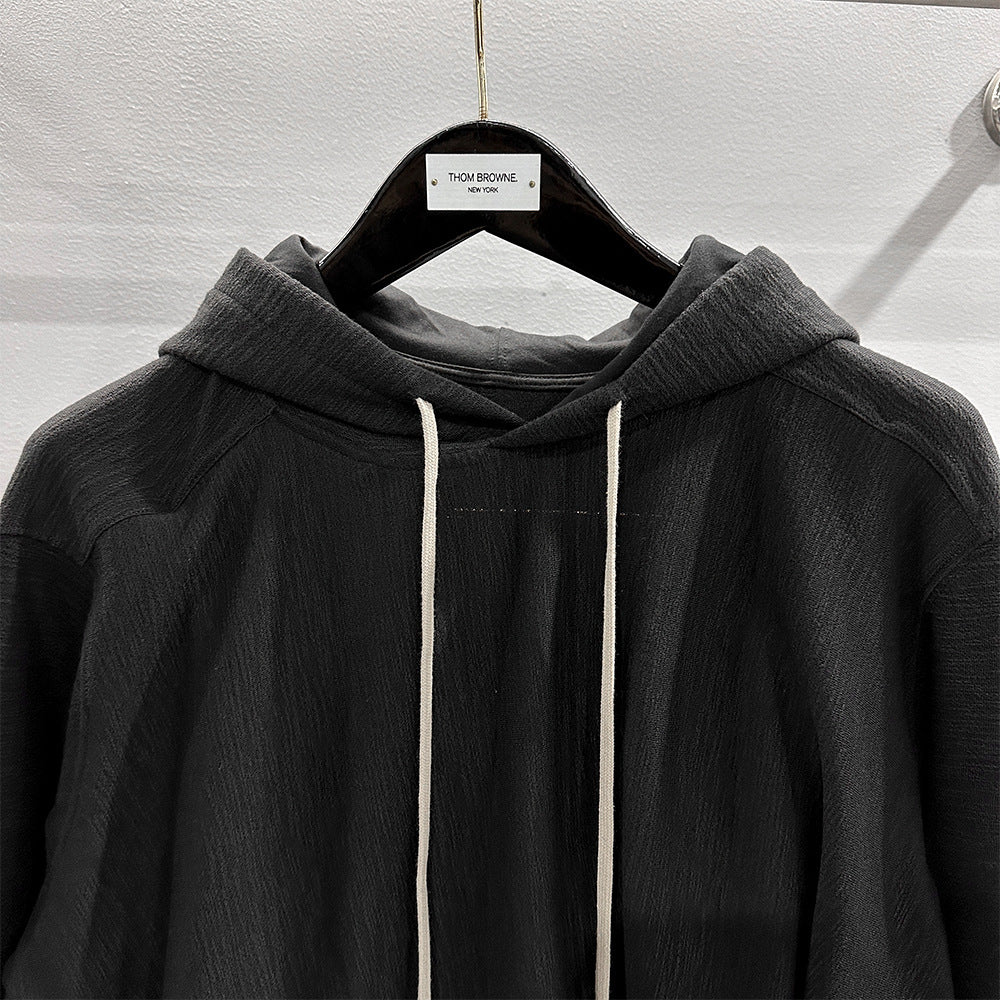 SUBHUMAN  Dark Autumn and Winter Irregular Pullover Design Shaped Hooded Knitwear Sweater Top