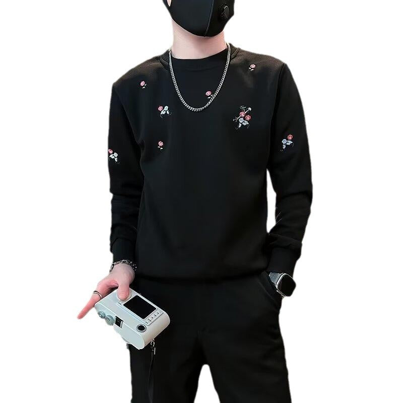 Early Autumn Sweatshirt Men's Coat Korean Long Sleeve T-Sleeve 2024 New Spring and Autumn Fashionable Brand Pi Shuai Fried Street Embroidered Clothes