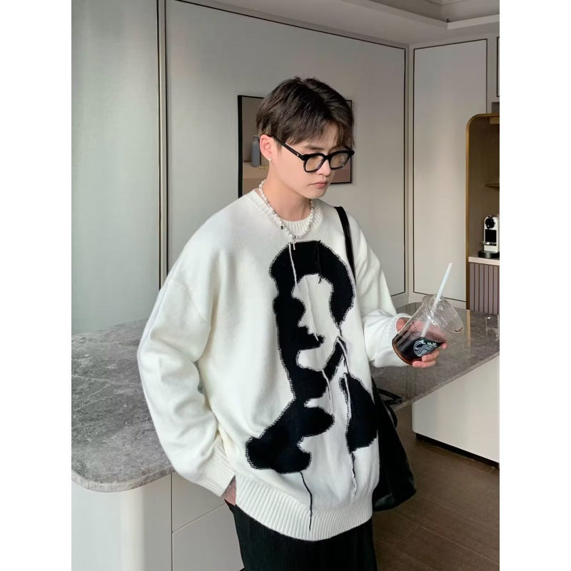 2024 Crewneck Sweater Autumn and Winter New Fashionable Men's and Women's Korean Style Lazy Fashionable Sweater Couple's Sweater