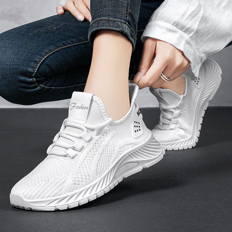 Women's Shoes 2026 Summer New Style Couple's Fashion Sports Casual Shoes Cross-Border Shoes Breathable Fly-Knit Running Shoes