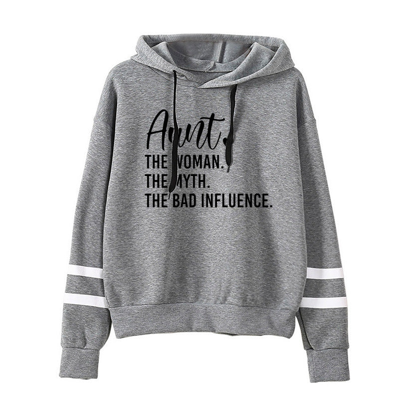 Foreign trade cross-border aunt Aunt The Women printed parallel bars striped sweater autumn and winter men's and women's top Europe and the United States