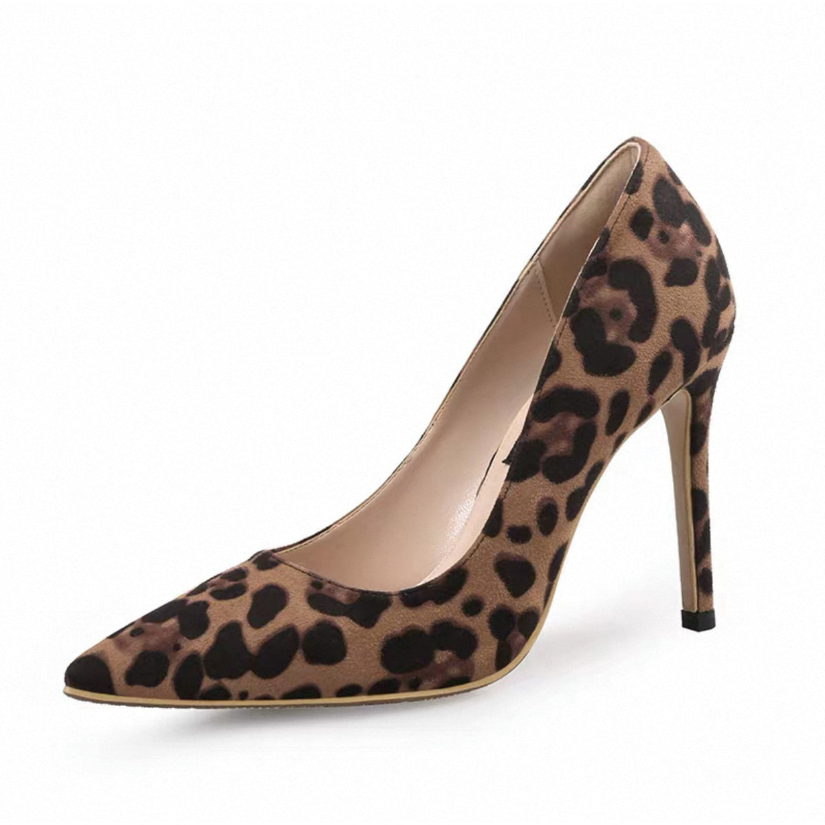French-Style Leopard Print Pointed-Toe High Heels for Women, Thin Heels, 2026 New Model, Simple and Elegant, Suitable for Pairing with Dresses, Sexy Shallow Mouth Design, Stylish Single Shoes
