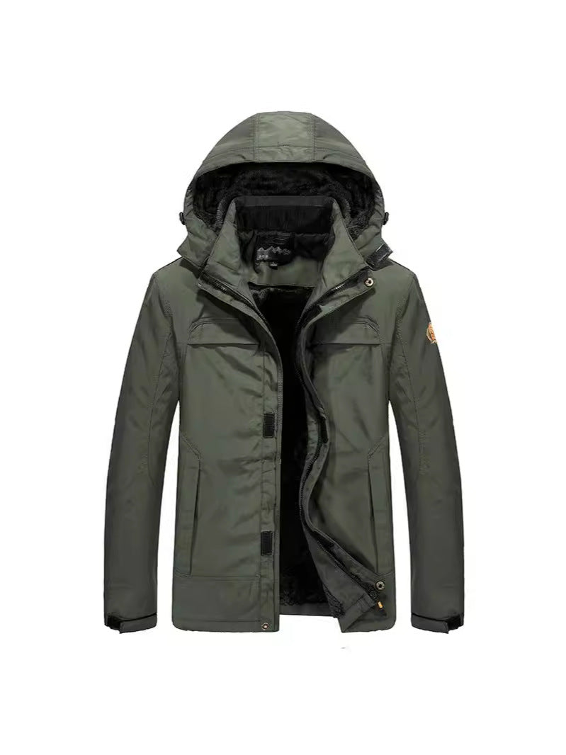 Men's Jacket, Cotton Coat, Nylon Composite Fabric, Casual Cotton Coat, Quick-Drying, Warm, Breathable, Winter Middle-Aged Men's Jacket