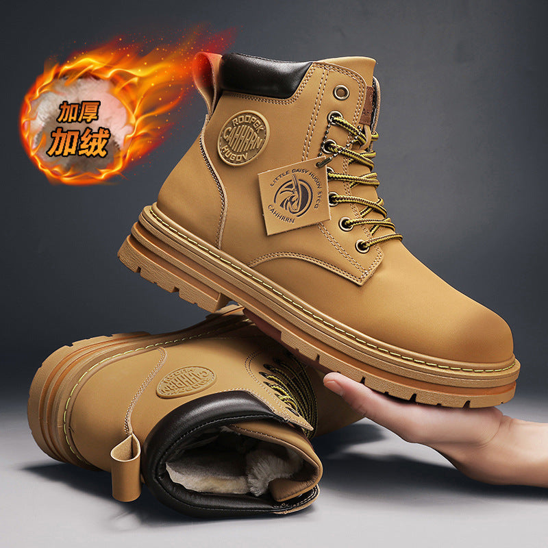 Big Yellow Boots, Big-Toe Martin Boots, 2025 Autumn and Winter High-Top Versatile Martin Boots, New Men's Work Shoes, Martin Boots