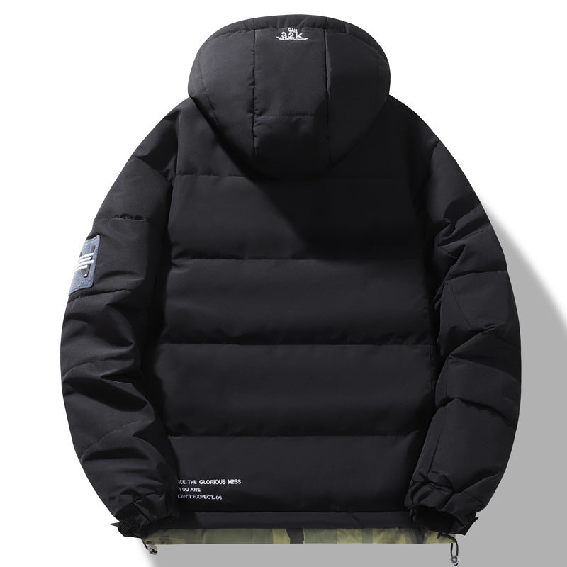 Winter Hooded Cotton-padded Jacket Men's Thickened Cotton-padded Coat Coat Trendy Brand Fashion Boys Bread Coat Cotton-padded Coat