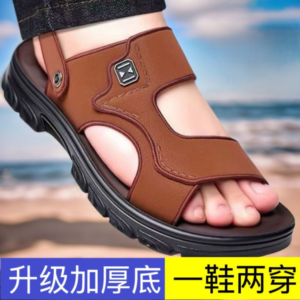 2025 new men's sandals casual outdoor non-slip breathable wear-resistant beach bath driving slippers a generation of hair