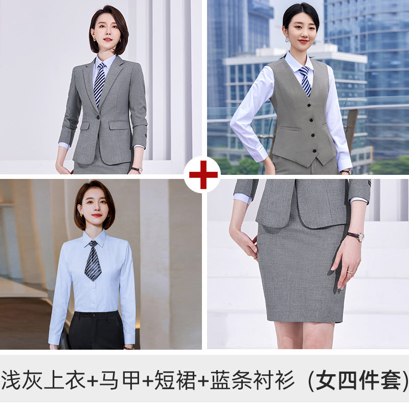 Men's and women's high-end business suit suit civil servant interview formal suit teacher business wear overalls customization
