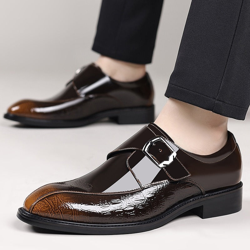 First-Layer Cowhide New Men's Loafers, Lazy Slip-Ons, Height-Increasing British Versatile Leather Shoes, Business Office Men's Shoes