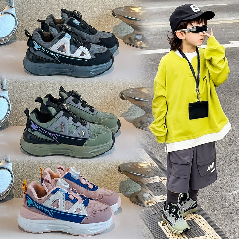 Boys' Shoes 2025 Spring & Fall New Kidsren's Sports Shoes for Middle and Large Kidsren Breathable Running Shoes Soft Sole Lightweight Sports Shoes for Women