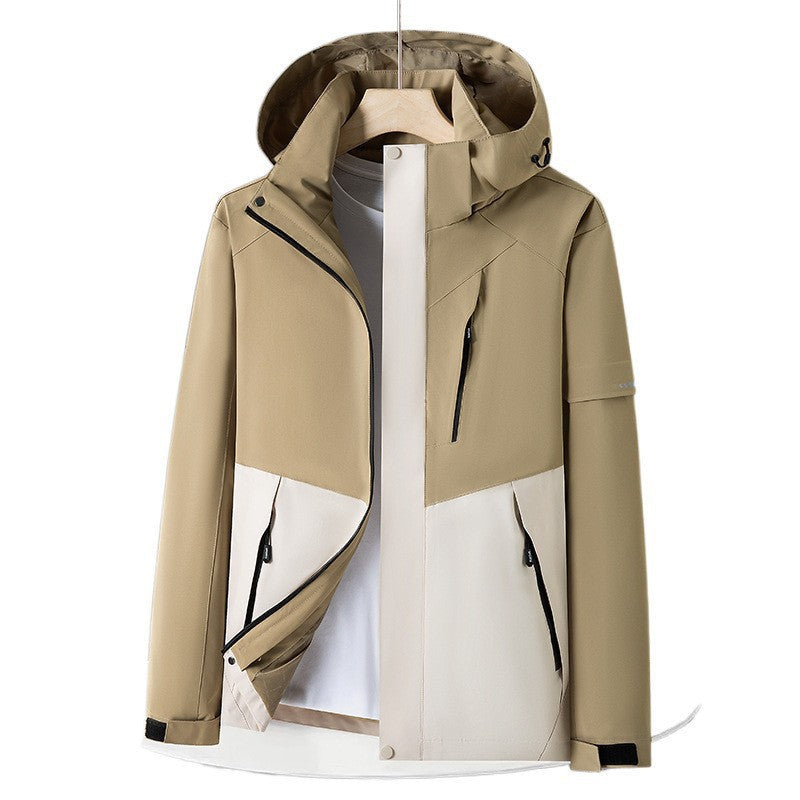 Cross-Border Spring and Autumn Jacket Casual Single-Layer Water-Repellent Outdoor Trendy Windproof Waterproof Loose Mountaineering Jacket Group Purchase