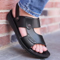 Genuine Leather Sandals for Men 2025 New Summer Casual Dual-Purpose Dad Soft Sole Outer Wear Beach Cowhide Sandals Trendy