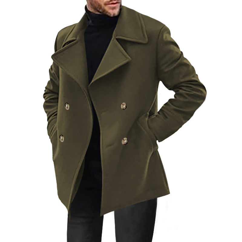 Cross-Border Independent Site Men's Trench Coat, New Spring and Autumn Men's Coat, Mid-Length Foreign Trade Amazon Casual Men's Jacket