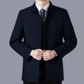 Manufacturer Wholesale Middle-Aged and Elderly Dad Jackets Men's Spring and Autumn Middle-Aged High-End Executive Jackets Button Casual Tops