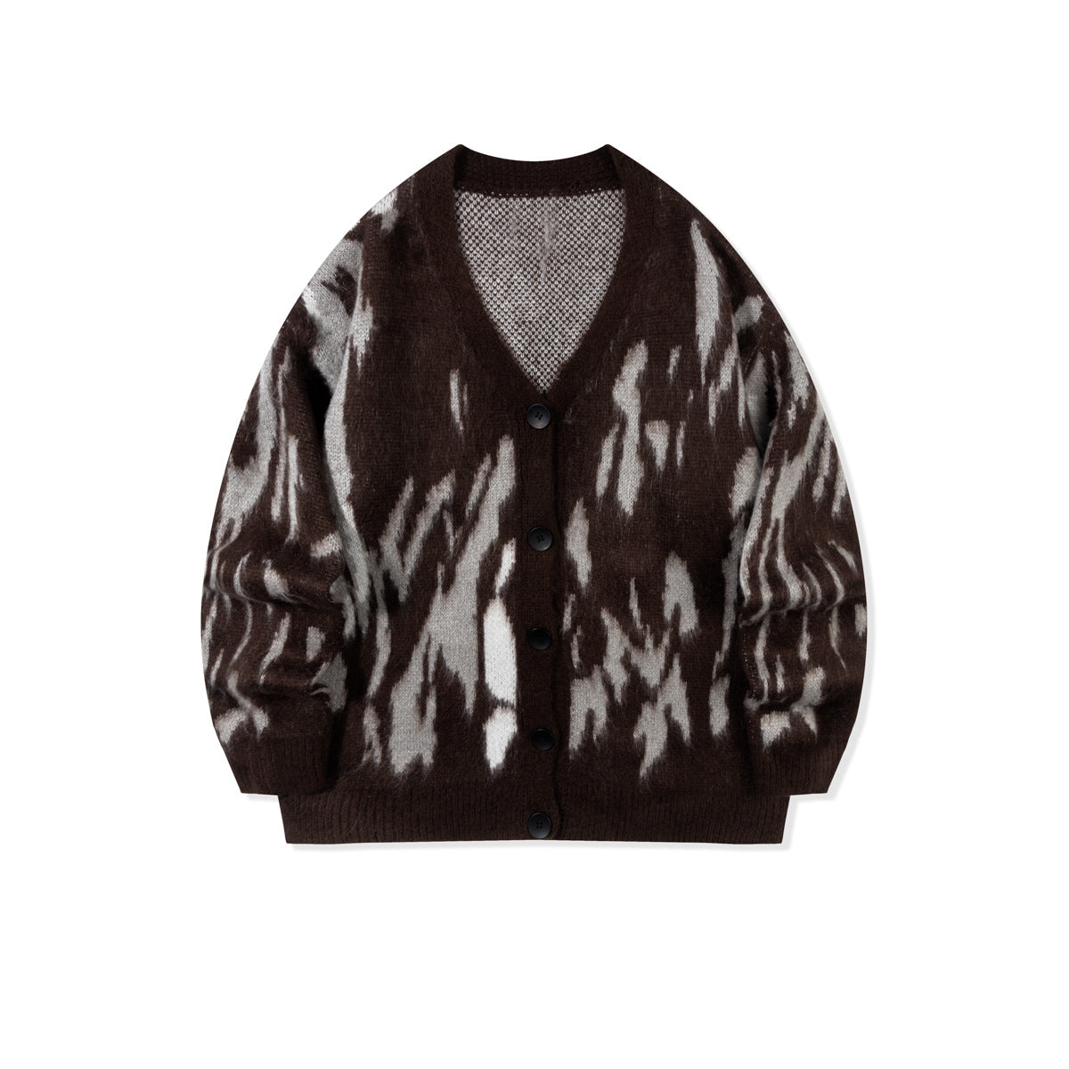 Andrei | Street Hip-Hop Style Sweater for Men, Autumn and Winter Style, Contrasting Colors, Lazy Style, Versatile, Loose Long-Sleeved Knitted Cardigan