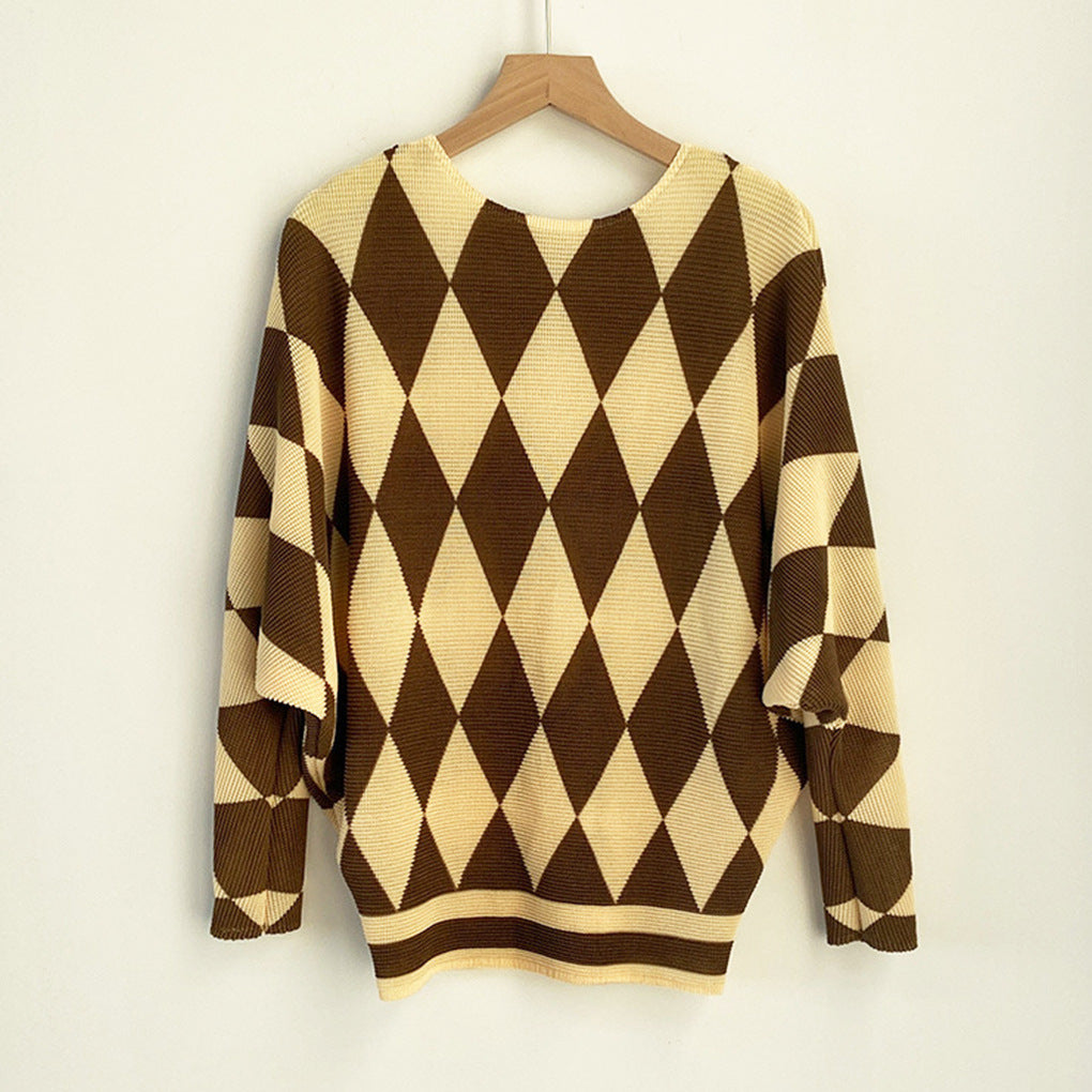 2024 Early Spring New Fashion Pleated Top Women's Miyake Design Sense Batwing Shirt Loose Pullover Sweater for Women