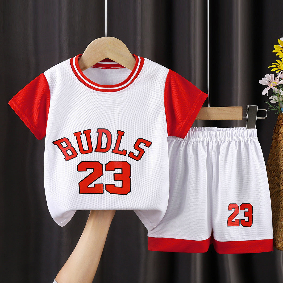 Children's short-sleeved ball suit boys sportswear girls quick-drying breathable shorts big children's children's clothing wholesale