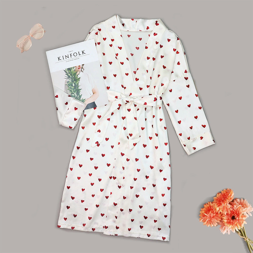 European and American New Sexy Pajamas Sexy Summer Bathrobe Home Furnishings Set