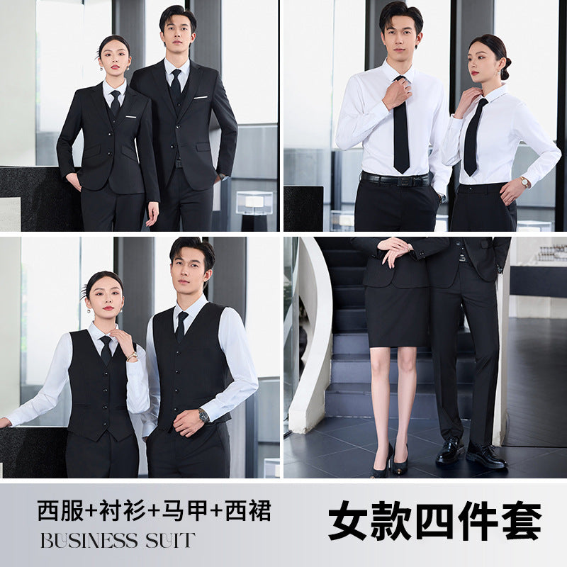 High-End Suit Suits for Men and Women, Professional Formal Wear, 4S Store Real Estate Property Workwear, Blue Suit Suits, Work Clothes