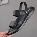 Sandals Men's Genuine Leather Casual Sports Beach Shoes Summer New Fashionable Soft-Sole Dual-Use Slippers Non-Slip Sandals