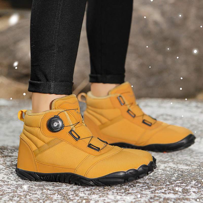 Outdoor Winter Men's and Women's fleece-lined Five-Finger High-Top Cotton Shoes Warm Boots Casual Wear-Resistant Snow Boots Thickened Couple's Shoes