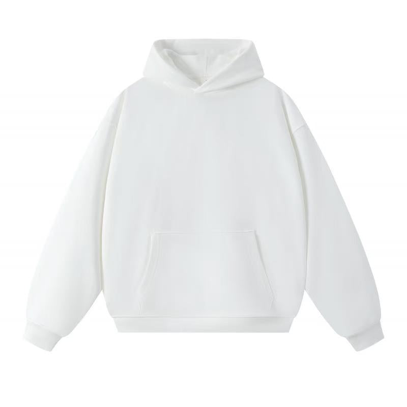 Trendy Brand Heavyweight 400g Terry Crewneck Sweatshirt Couple Pullover Autumn and Winter Thickened Coat Solid Color Loose Unisex Top