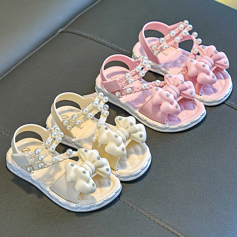 New Children's Bow Princess Sandals Soft Sole Girls Baby Soft Sole Cute Summer Girls Cute Sandals