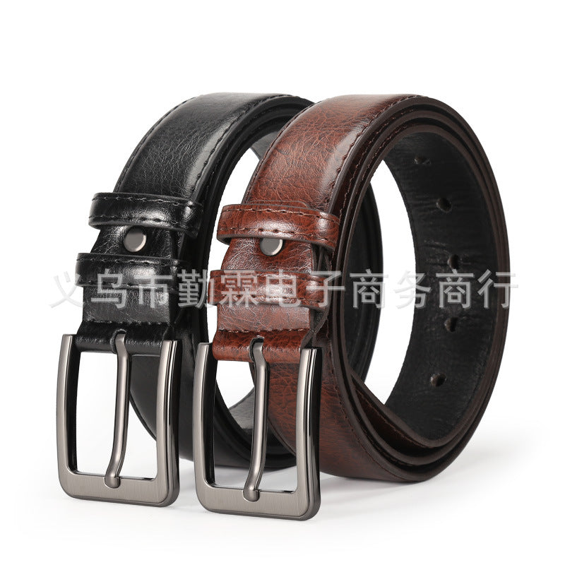 Belt Men's Belt Boys Imitation Cowhide Pin Buckle Belt Middle-aged Youth Leisure Trendy Men's Belt Wholesale