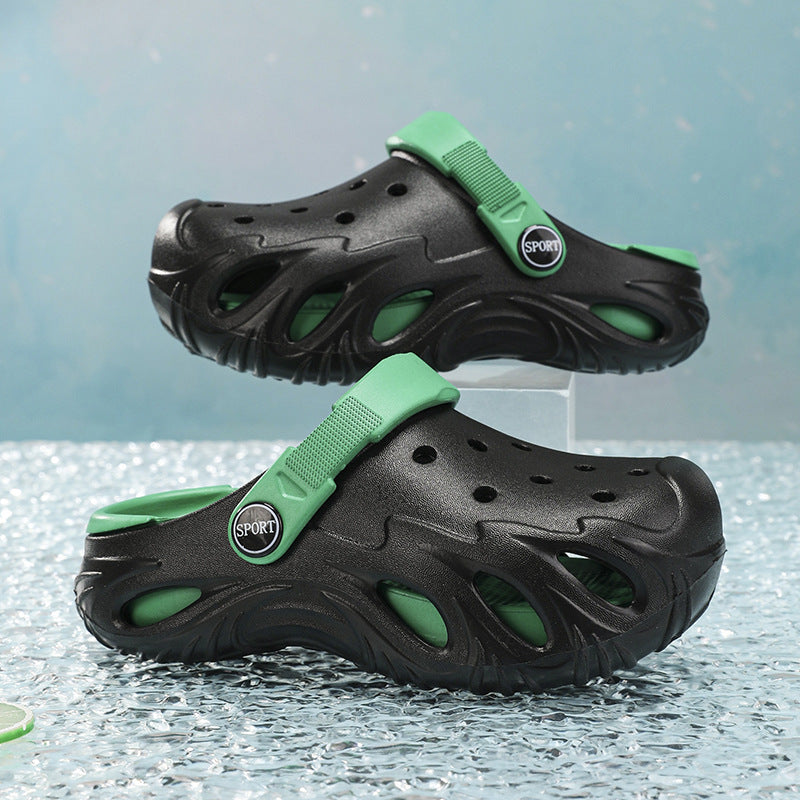 Children's hole shoes soft bottom excrement feeling outdoor wear sandals summer non-slip light children baotou slippers wholesale
