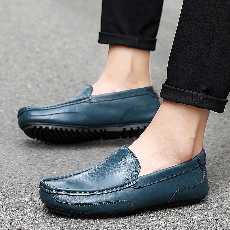Men's Loafers 2026 Summer Genuine Leather Soft Surface Soft Sole Casual Men's Shoes Large Size 45 Slip-On Leather Shoes 46 47