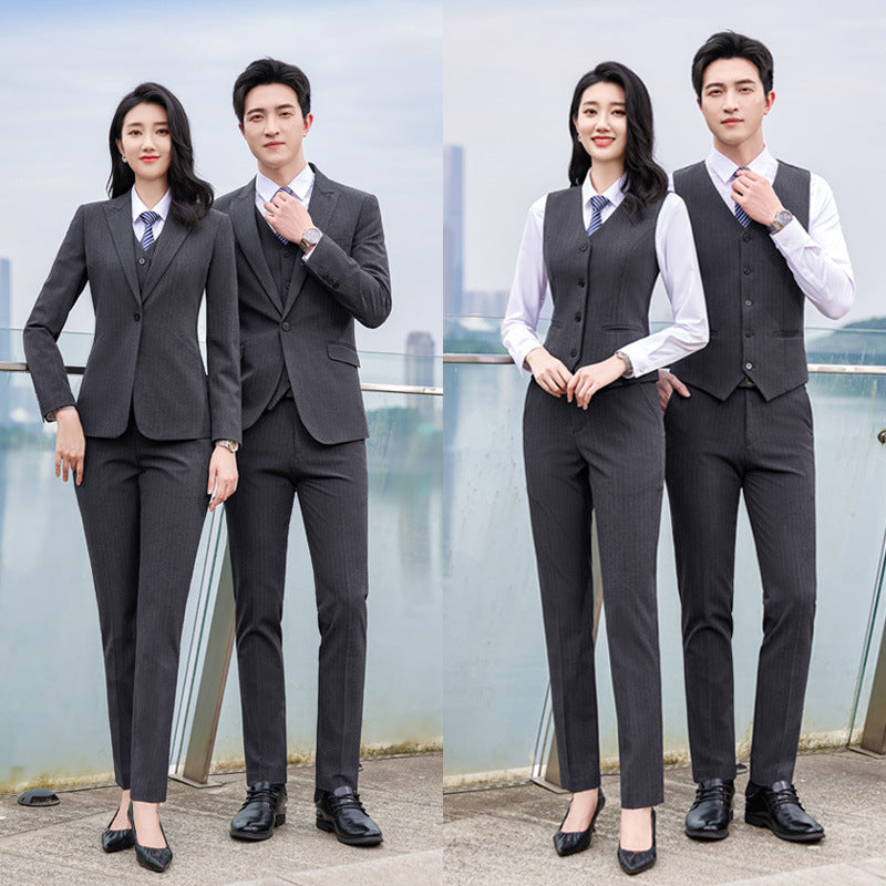 Autumn and winter new men's and women's same style business attire 4S shop business suit suit slim temperament hotel formal overalls