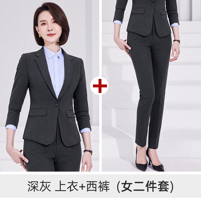 Men's and women's high-end business suit suit civil servant interview formal suit teacher business wear overalls customization