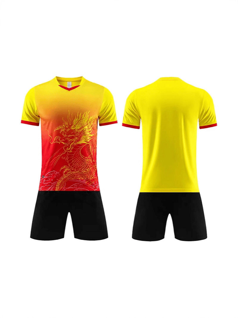 Sports Short-Sleeved Suit Summer Quick-Drying Sportswear Youth National Trend Group Training Suit Custom-Made Men's Short-Sleeved Shorts