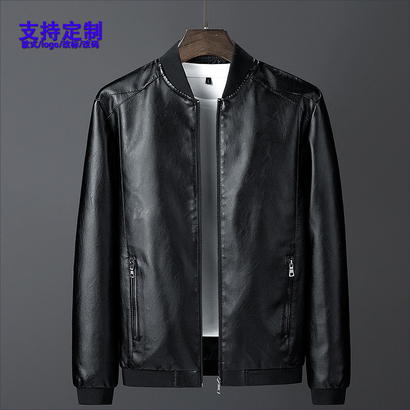 2026 Men's Jacket Spring and Autumn Leather Jacket Men's New Fashion Korean Style Slim Fit Thin Trendy Clothing