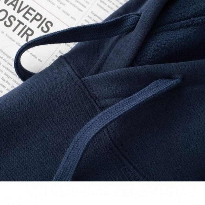 450g heavyweight cotton polar fleece dark blue navy blue hooded sweater men's and women's Indigo warm lovers hoodie autumn and winter