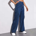 American Retro Wide-Leg Jeans for Women, High-Waisted, Loose-Fitting, New Spring and Autumn Style, Straight-Leg Pants, Slimming for Pear-Shaped Body