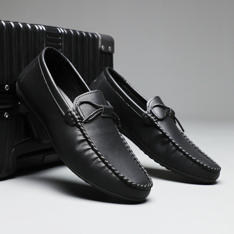 Doug Shoes Men's Spring and Summer New Men's Casual Business Leather Shoes Foot Lazy Loafers Shake Tone Live Explosions Shoes