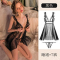Sexy Pajamas for Women 2024 New Summer High-End Underwear French Pure Lust Style Women's Lace Suspender Nightgown