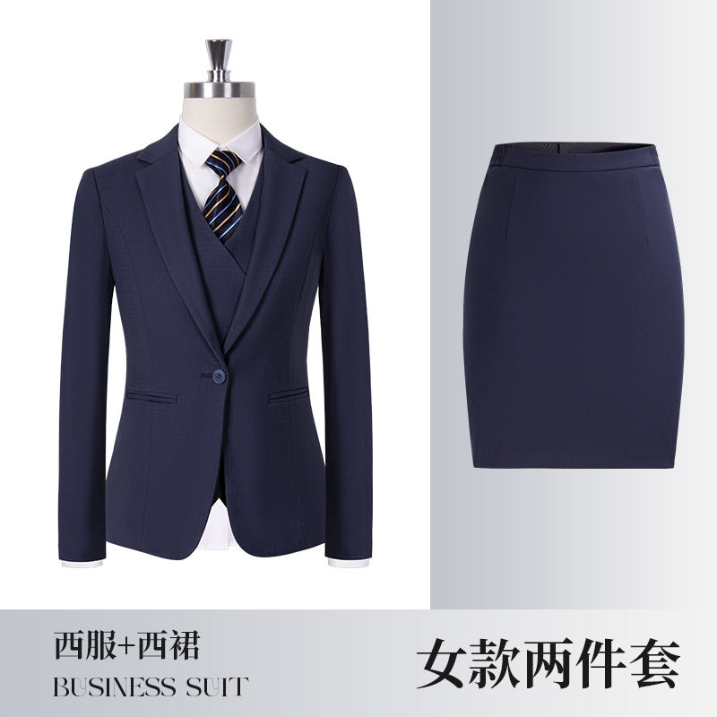 High-End Women's Suit Black Women's Suit Business Formal Gray Professional Women's Pants Suit Blue Haze Blue