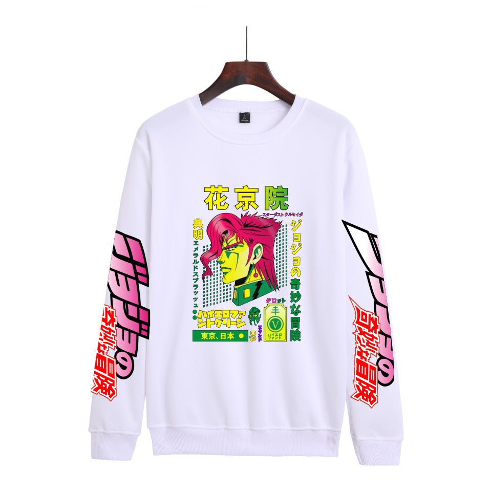 Cross-border Hot Hoodie JOJO's Wonderful Adventure Popular Printing Casual Men's and Women's Round Neck Sweater Autumn and Winter Fashion Spot
