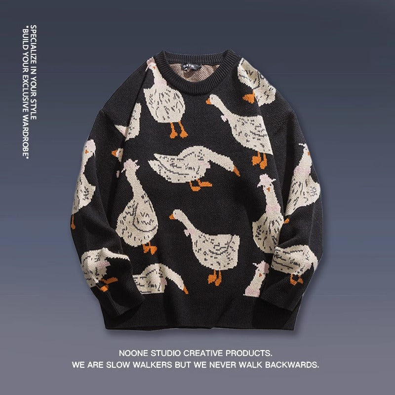 Trendy Brand plus size Men's Autumn and Winter Fake Two-piece Sweater Pullover Fatty Plus Plus Casual Fashion Loose Knitted Sweater