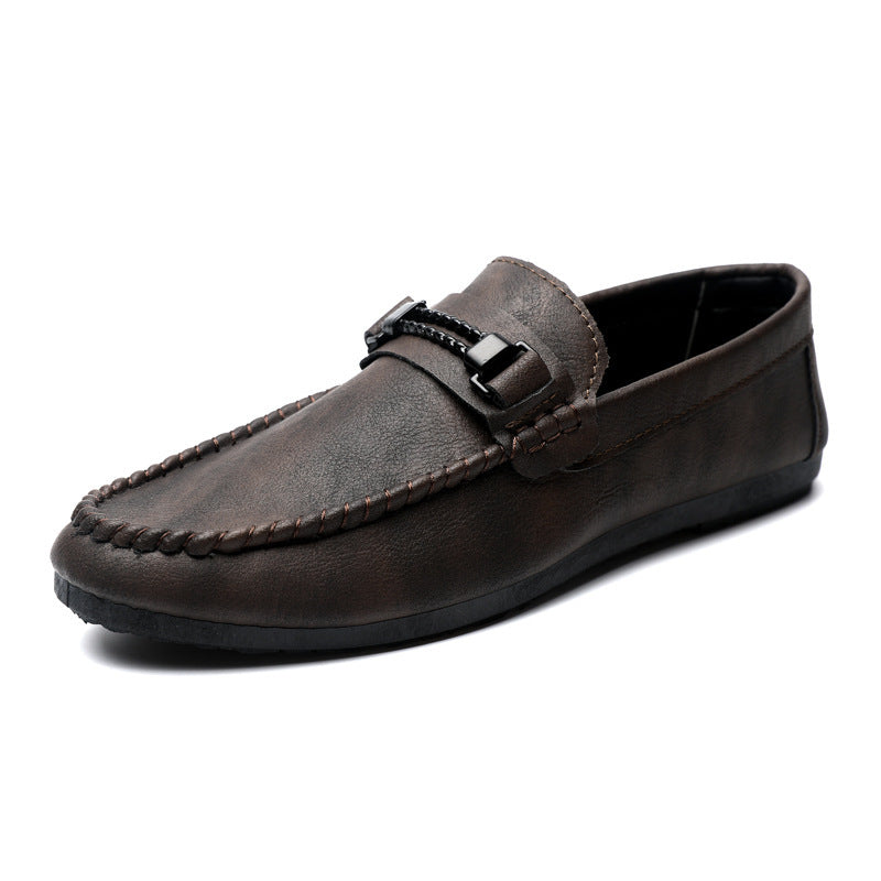 High-End Formal Summer Soft-Soled Business Work Waterproof Lightweight Leather Men's Loafers Men's Thick-Soled Breathable Shoes