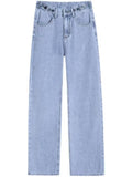 Women's Jeans Spring 2025 New Straight Loose High-Waisted Slim Petite Drapey Wide-Leg Floor-Length Pants Trendy