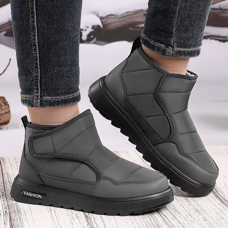 Shoes Men's Shoes Plus Velvet Thickened Cotton Boots Winter New Stuffed-Lined Outdoor Slip-On Casual Walking Snow Boots